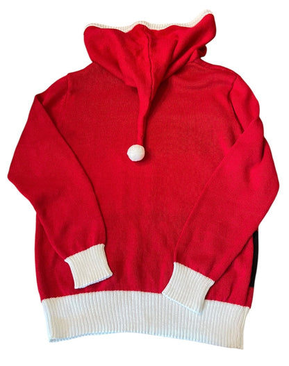 Small Holiday Sweater Knit Youth New Hooded Santa Shirt