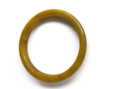 Vintage Bakelite Butterscotch Brown Bangle Bracelet Flat Sided Spacer