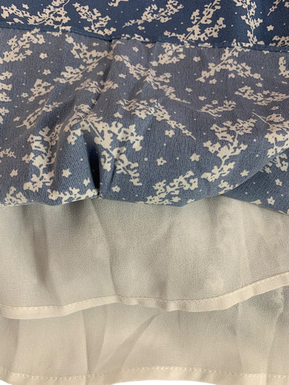 XS Saks Fifth Avenue Dress Peasant Style Blue White Floral Sleeveless