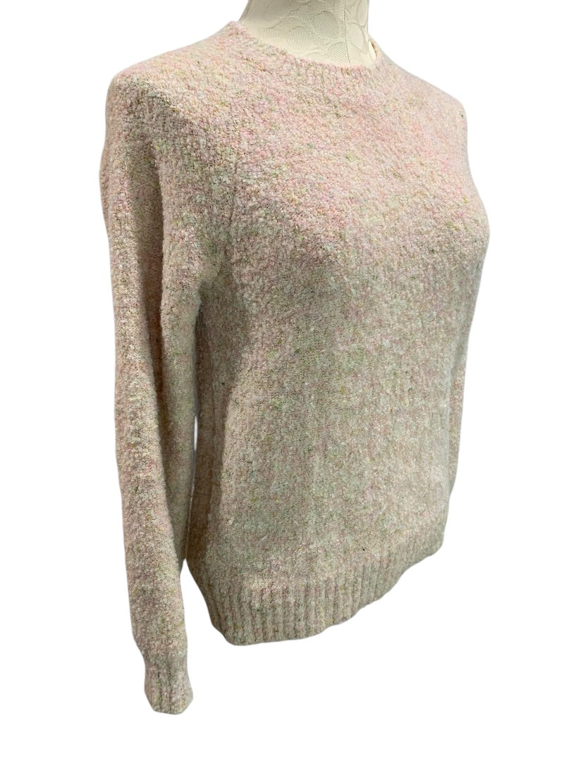 XS Loft Pastel Womens Cozy Sweater Pink Green Nubby