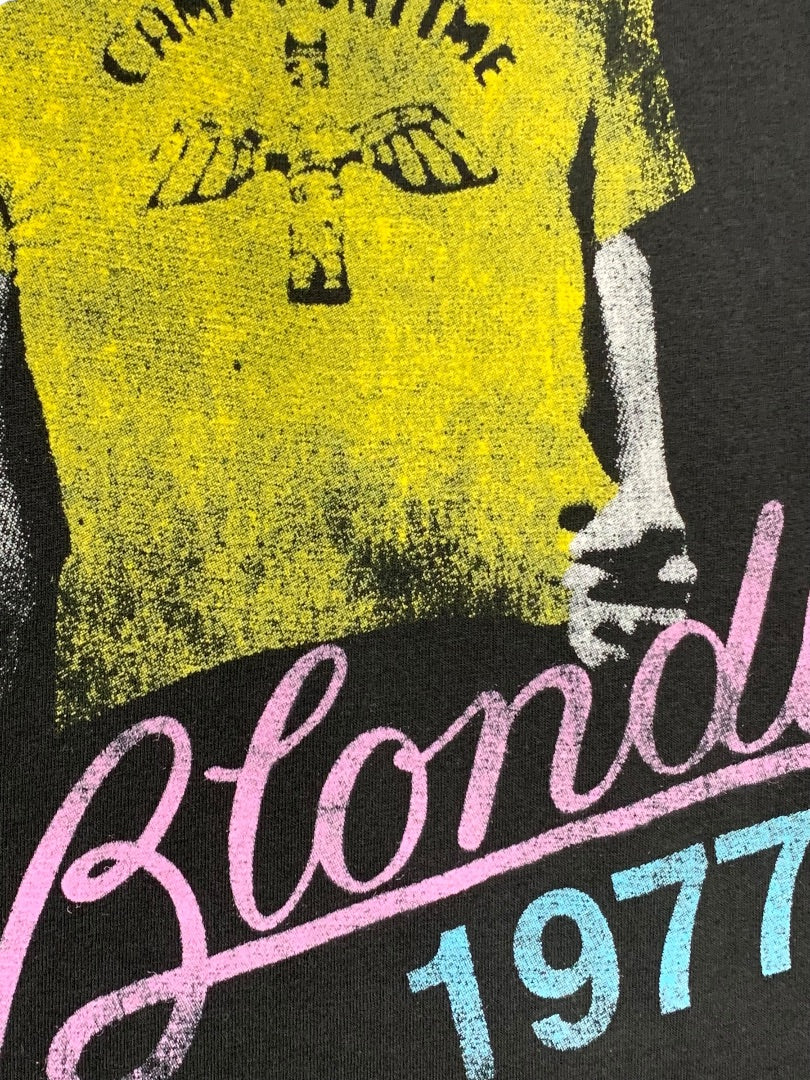 Small Retro Print Blondie Tshirt Unisex Adult "1977" Black