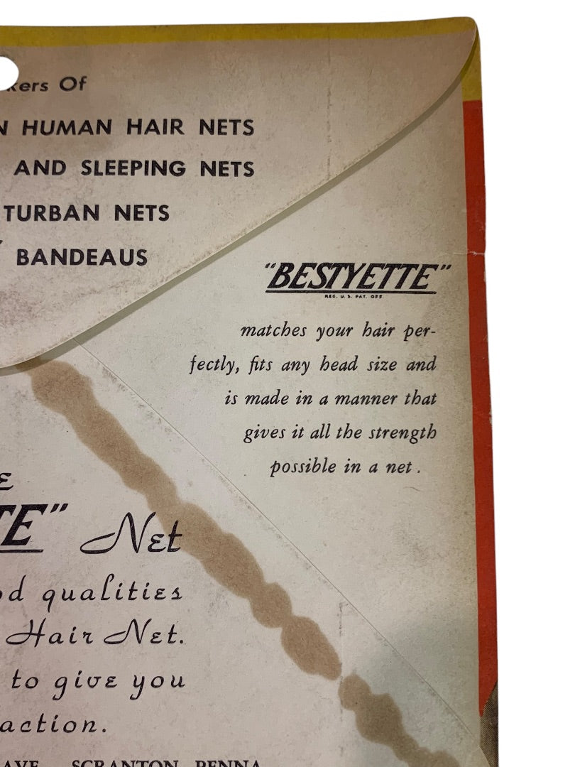 Vintage Bestyette Hair Net 3 Packs Regular Size Light Brown Scranton PA