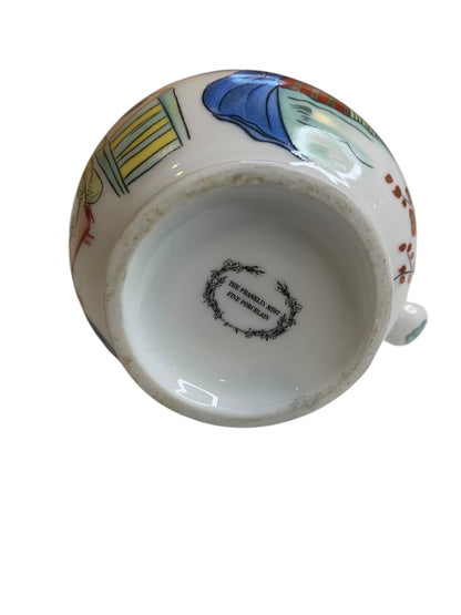 1980s Frankin Mint Fine Porcelain Collection Lidded Teapot 6 Inch