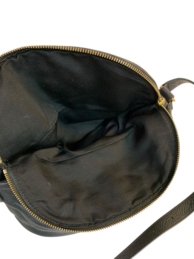 Marc Jacobs Crossbody Bag Purse Black Pebbled Leather Foldover