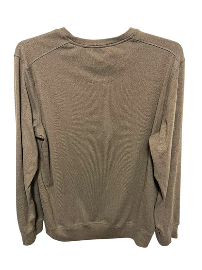 Large Boston Traders Long Sleeve Crew Neck Mens Pullover Shirt Brown