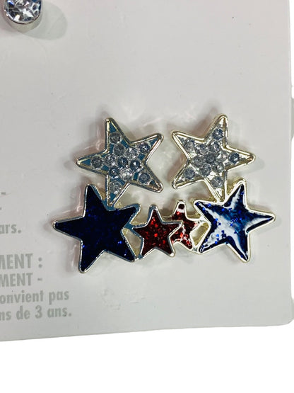 Claires New Set of 2 Post Pierced USA Earrings Patriotic Stars