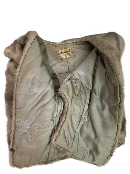 1950s Mink Shawl Stole Womens Seidel Furrier Philadelphia Collared