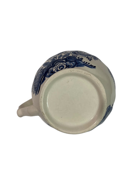 Staffordshire Sudbury Square Blue Creamer Vintage 4 Inch