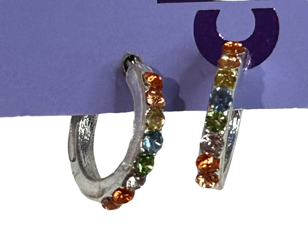 Claires New Set of 3 Rainbow Post Pierced Earrings Stud Hoop