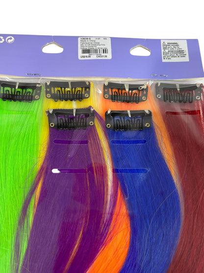 Claires New 4 Piece Rainbow Faux Hair Extensions Comb 12 Inch