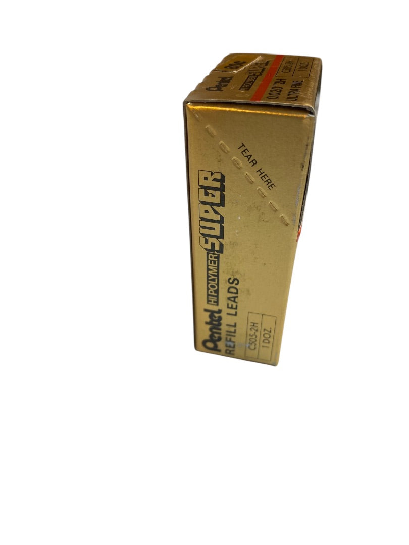 Pentel Super Refill Leads 12 Tubes .5mm 2H (0.020") Ultra Fine Hi-Polymer
