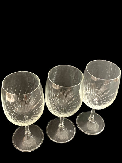 Set of 3 Royal Leerdam Radiance Water Goblets 6.6" Curved Netherland 8 oz