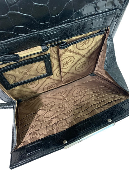 Brighton Black Embossed Crossbody Handbag Pebbled Leather