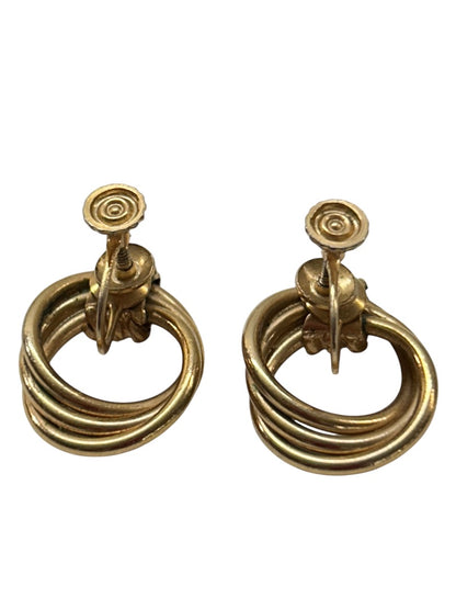 Vintage Goldtone Non-Pierced Screwback Earrings .9 Inch Diameter