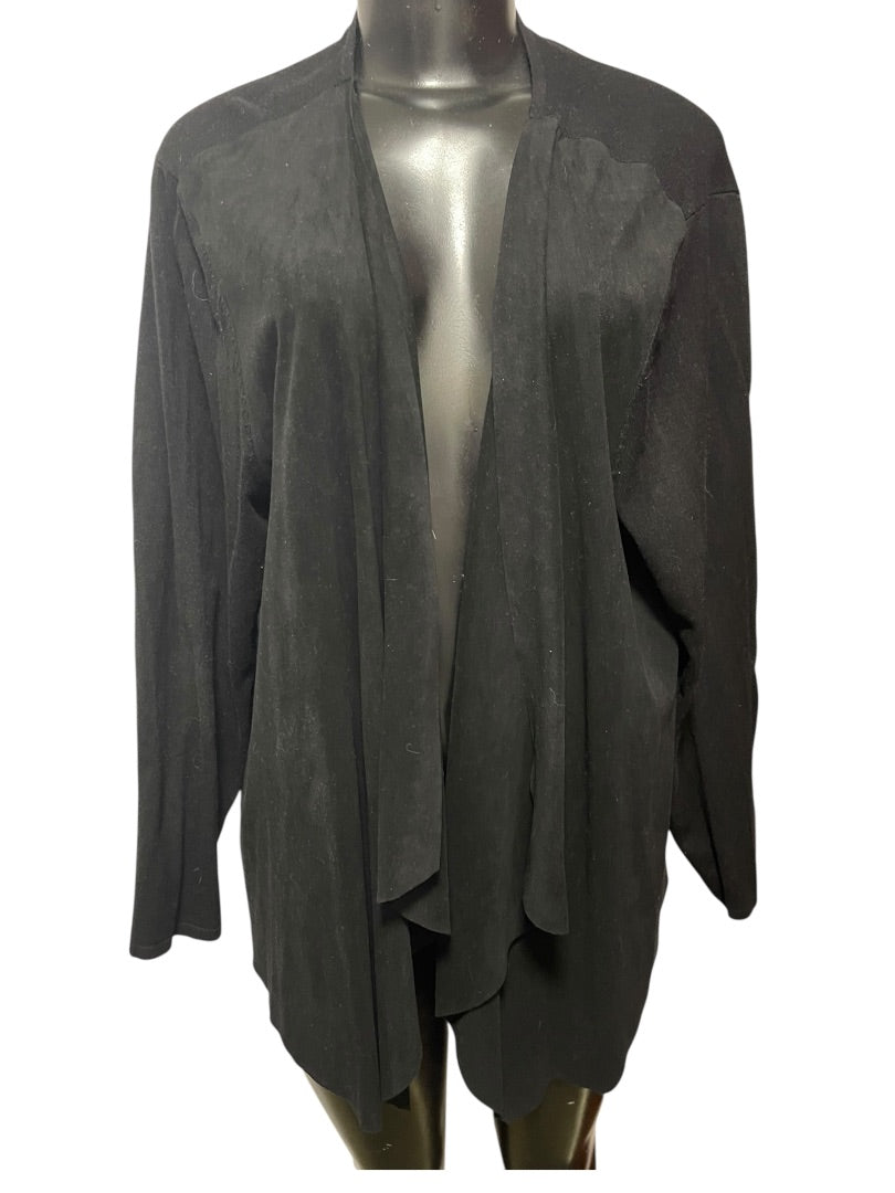 3X INC International Concepts Womens Open Cardigan Black