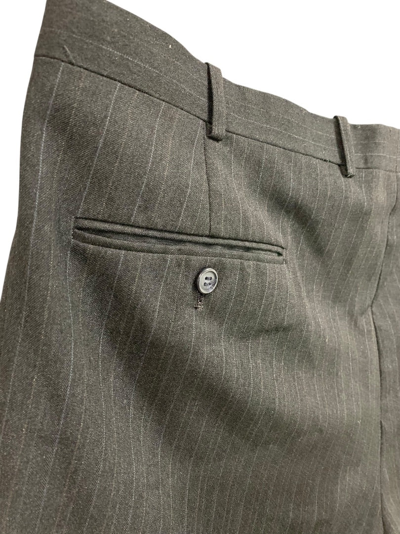 42R Vanetti Mens Black Pinstripe Suit Dress Pants 30 Inch Inseam