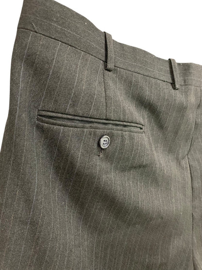 42R Vanetti Mens Black Pinstripe Suit Dress Pants 30 Inch Inseam