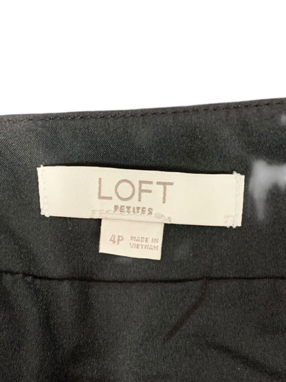 Size 4P Loft Petites Black Faux Leather Skirt Side Zip