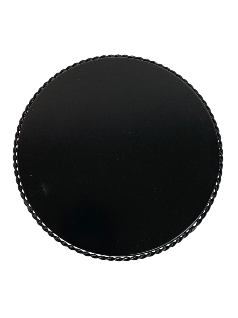 Cake Dessert Pedestal Small 7 Inch Diameter Black Metal Crystal 5"h