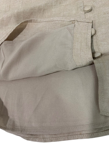 Size 4P Loft Petites Linen Blend Skirt Lined Tan Side Zip