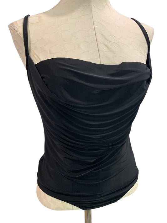Size 10 Pretty Little Things Womens Body Suit Black Drape Neck