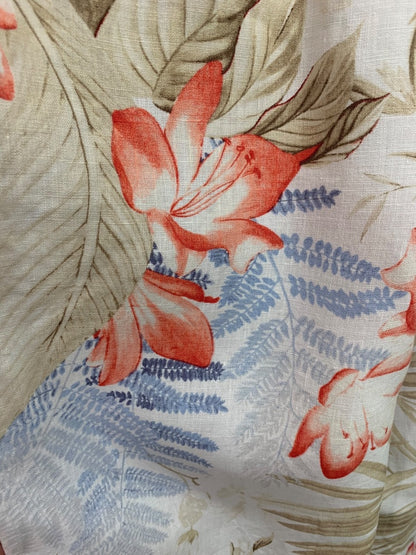 Small Tommy Bahama Womens Tropical Print Linen Pants Pull On