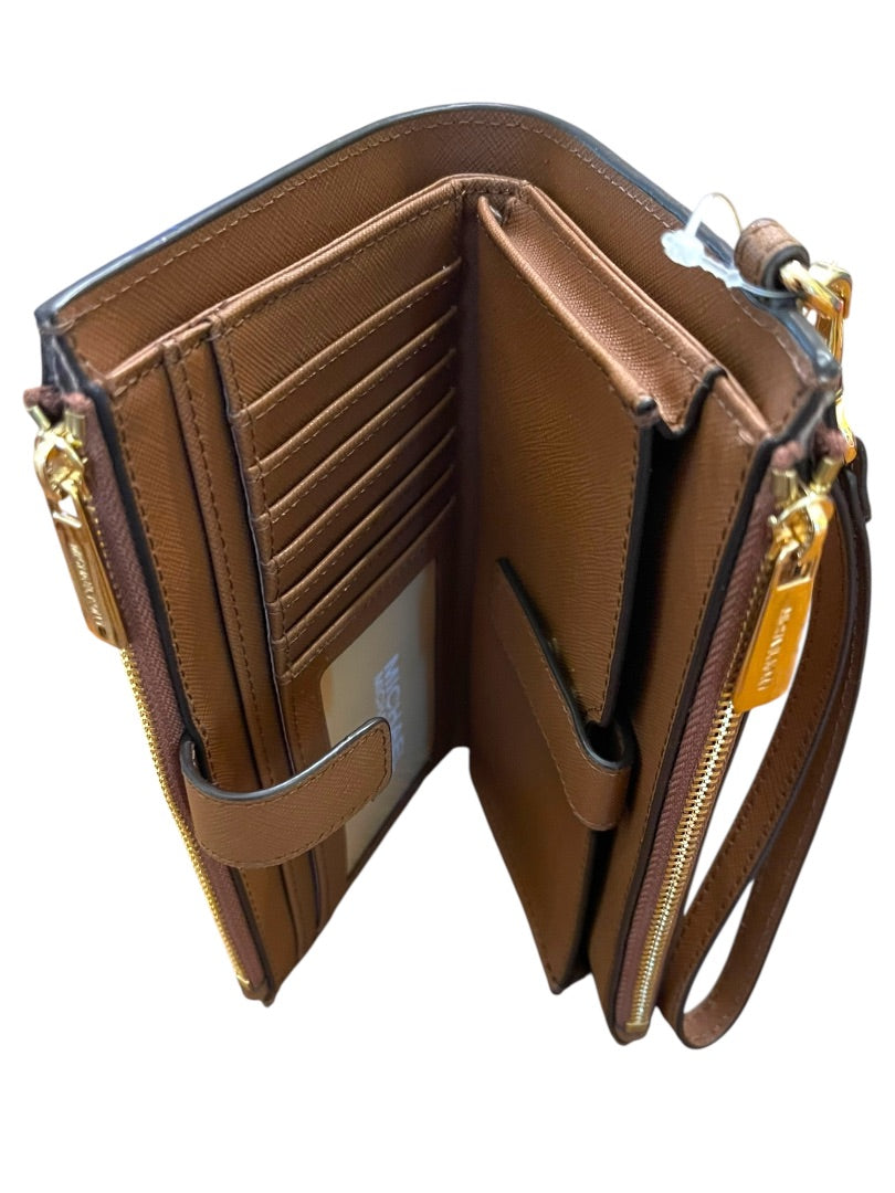 Michael Kors Jet Set Travel Double Zip Wristlet Wallet Brown New Luggage
