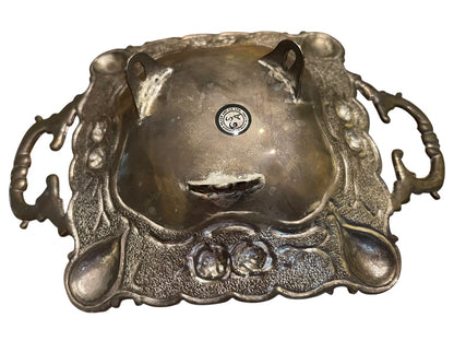 Godinger Silver Art Co 8" Footed Dish With Handles Silverplate