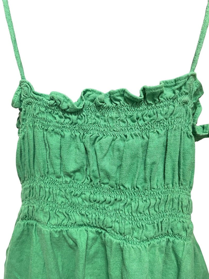 XXL Universal Thread Smocked Button Down Spaghetti Strap Dress Green
