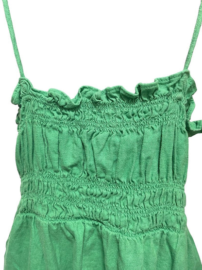 XXL Universal Thread Smocked Button Down Spaghetti Strap Dress Green