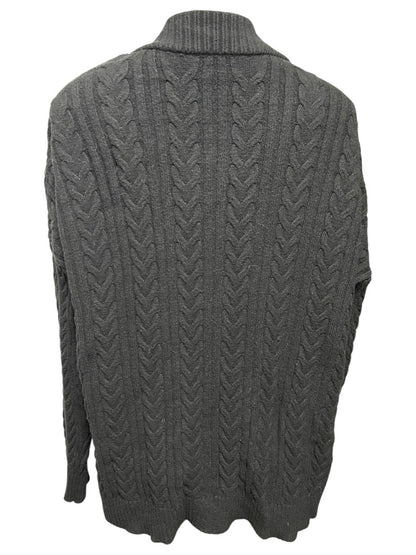 XL Cyrus Cable Knit Open Cardigan Sweater Black Womens