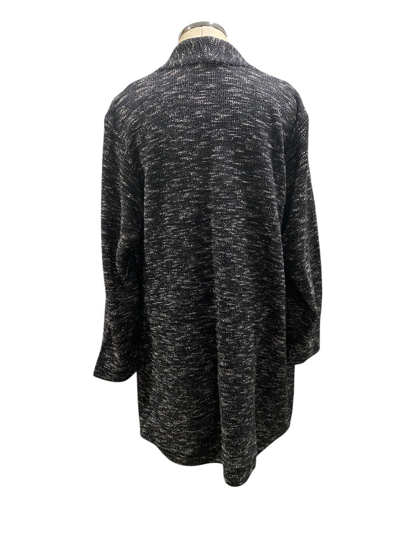1X Eileen Fisher Woman Tweedy Knit Jacket Cardigan Pockets Tunic Length