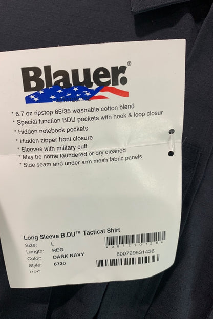 Large Regular Blauer Mens New Dark Navy Tactical Shirt Style 8730