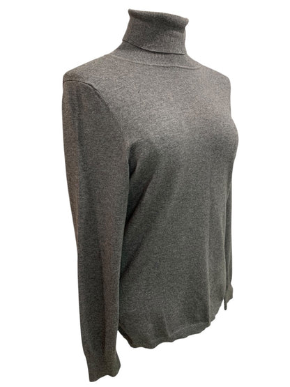 Medium Talbots Womens Gray Turtleneck Sweater Cotton Blend