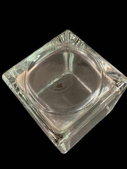 Home & Garden Clear Square Glass Vase Candle Holder 4" Cube