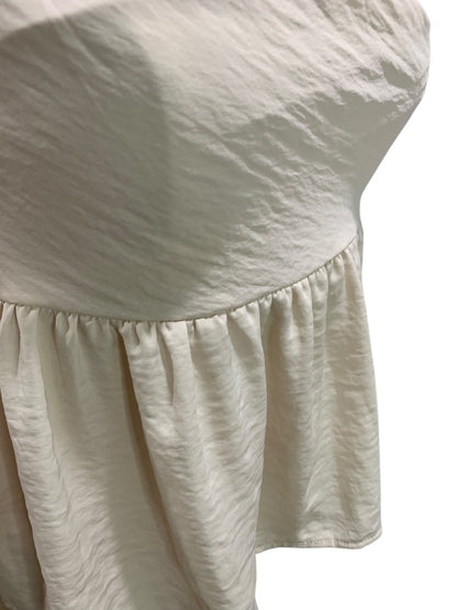 Small American Eagle Tan Shirt Spaghetti Strap Peplum Fitted Bodice