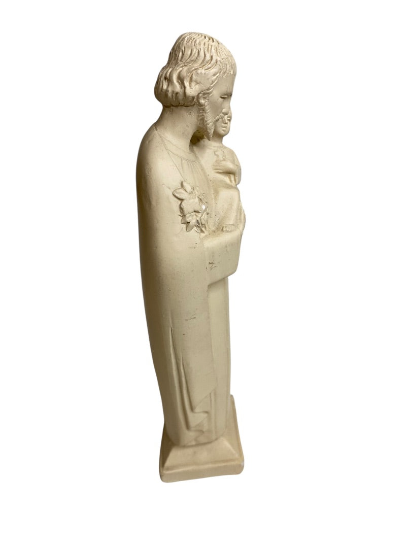 Vintage Plaster Figure Joseph and Baby Jesus 6.75" Figurine Religious