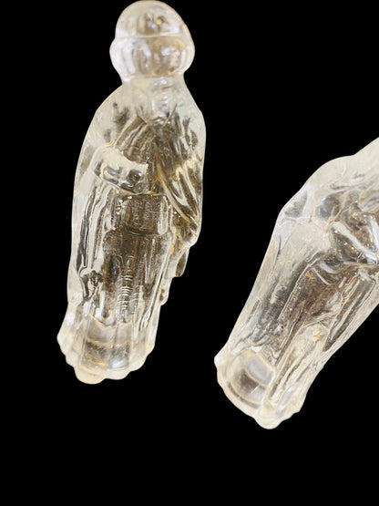 Set of 2 Glass Nativity Replacement Clear Wise Men 4"