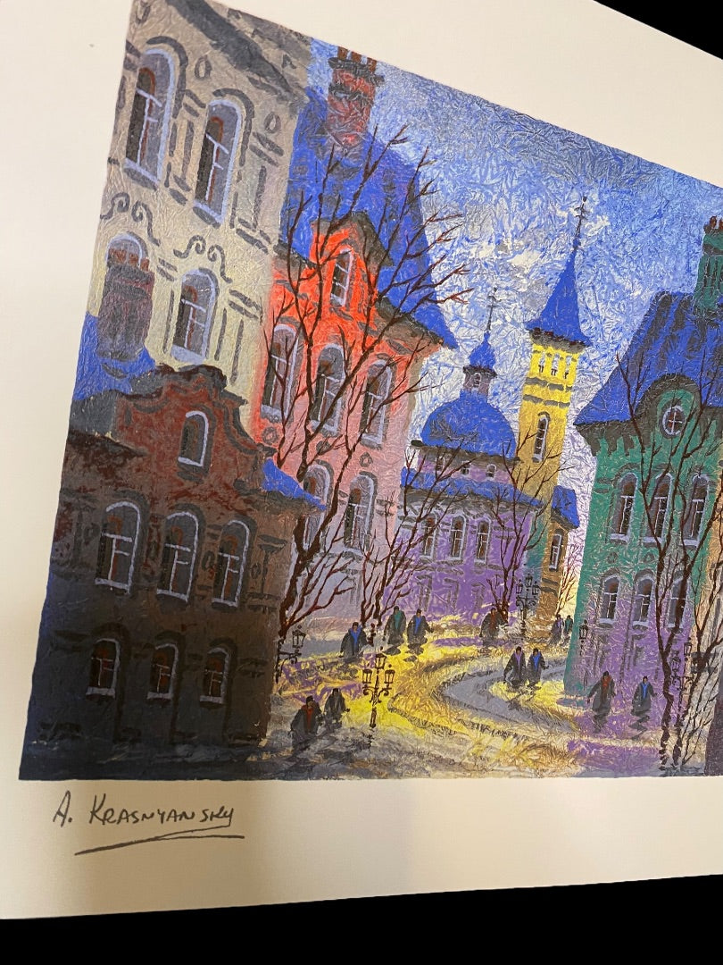 Anatole Krasnyansky Prague Icy Reflection Seriolithograph & COA Numbered 1998