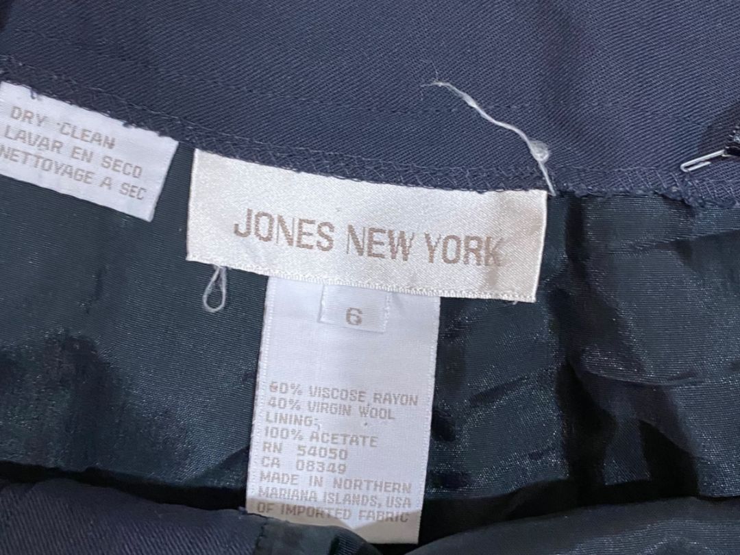 Size 6 Jones New York Womens Black Dress Pants Rayon Wool Blend