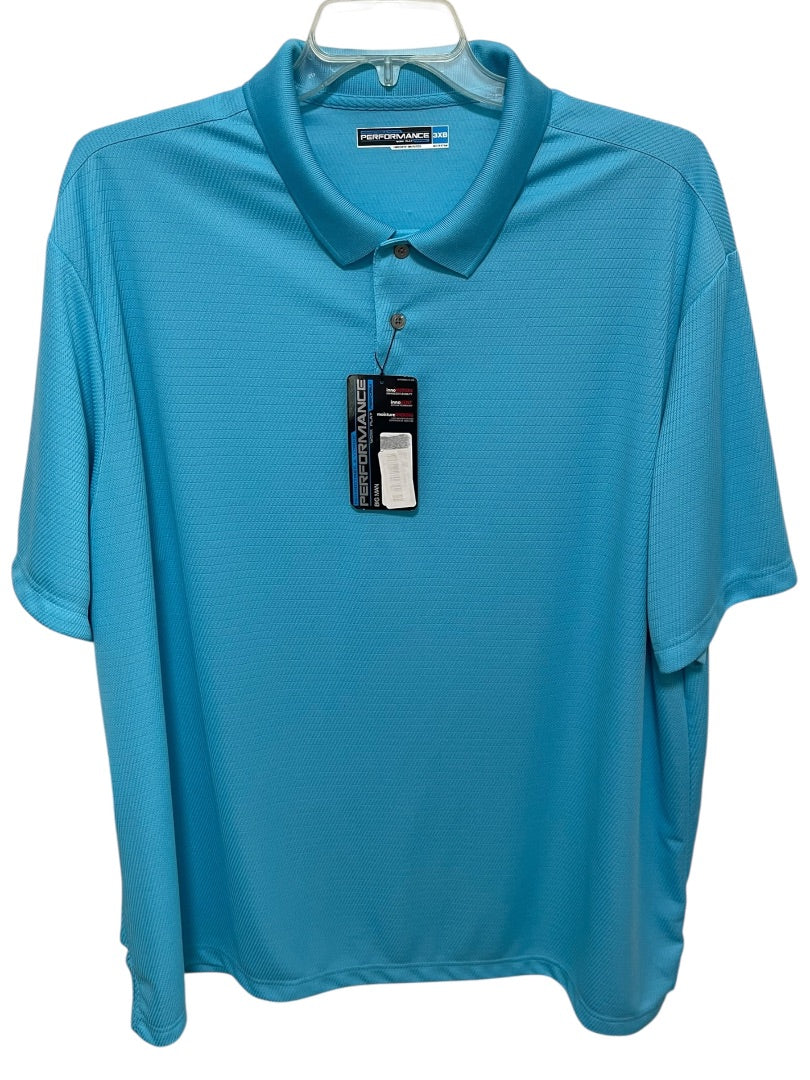 3XB Roundtree & Yorke Performance Golf Shirt Blue New