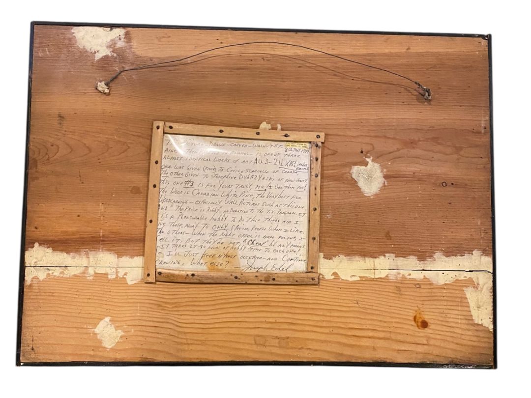 Vintage Carved Wooden Nature Scene Enameled Paint 22" x 16"