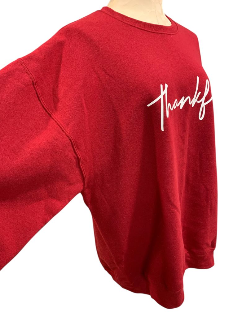 Size XL Dark Red "Thankful" Sweatshirt Crewneck Womens