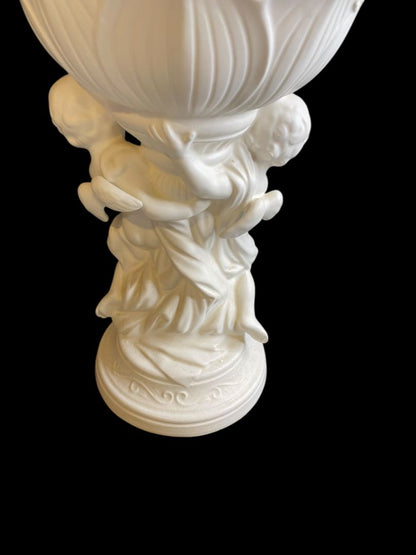 1960s Rubens Centerpiece Planter Cherubs 9" White Porcelain
