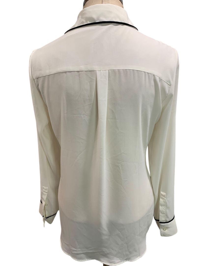 Size Medium Express Womens The Portofino Shirt Sheer Ivory Blouse