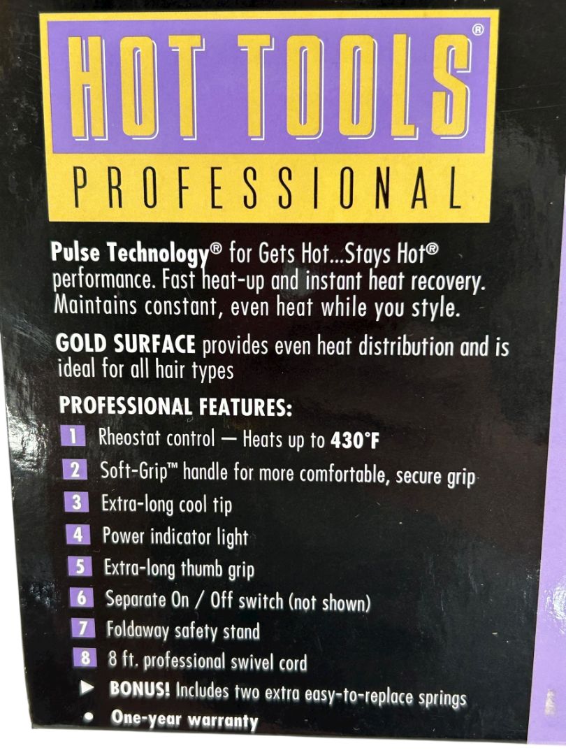 Hot Tools Professional Hair Curling Iron 1/2" 1103 Spring Gold Salon Beauty New