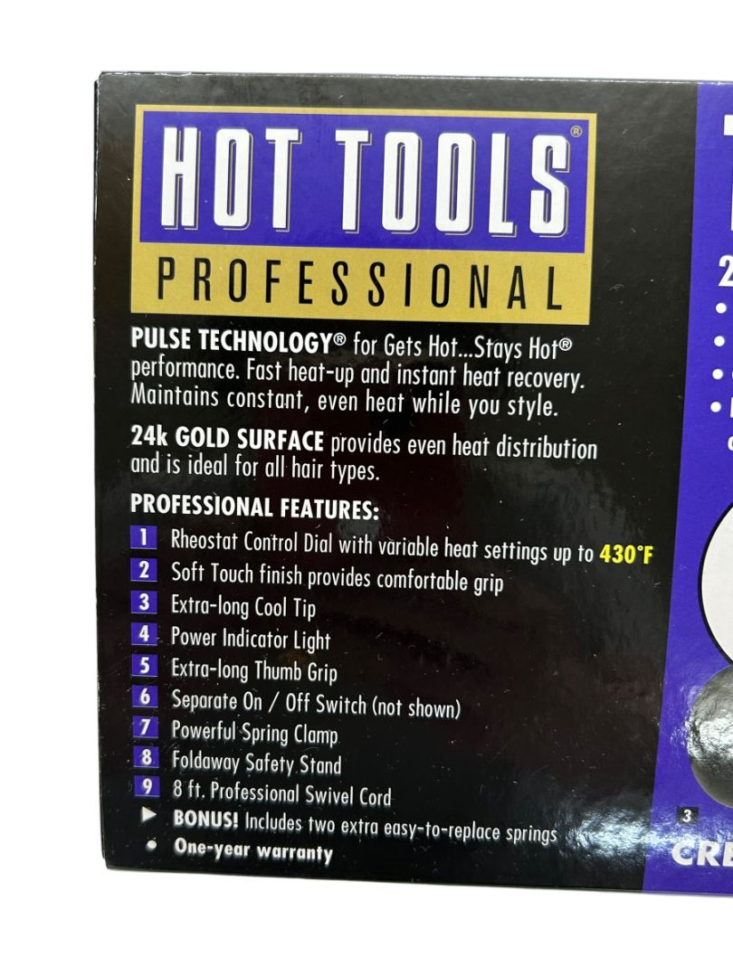Hot Tools Professional Hair Curling Iron 1 1/2" 1102 Spring Gold Styling Beauty New