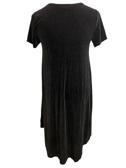 Size XS LulaRoe Elegant Carly Dress Black Ribbed Velour Hi Lo Hem