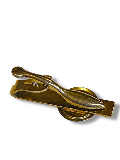 Vintage American Legion Tie Clip Bar Silvertone and Goldtone 1.5"
