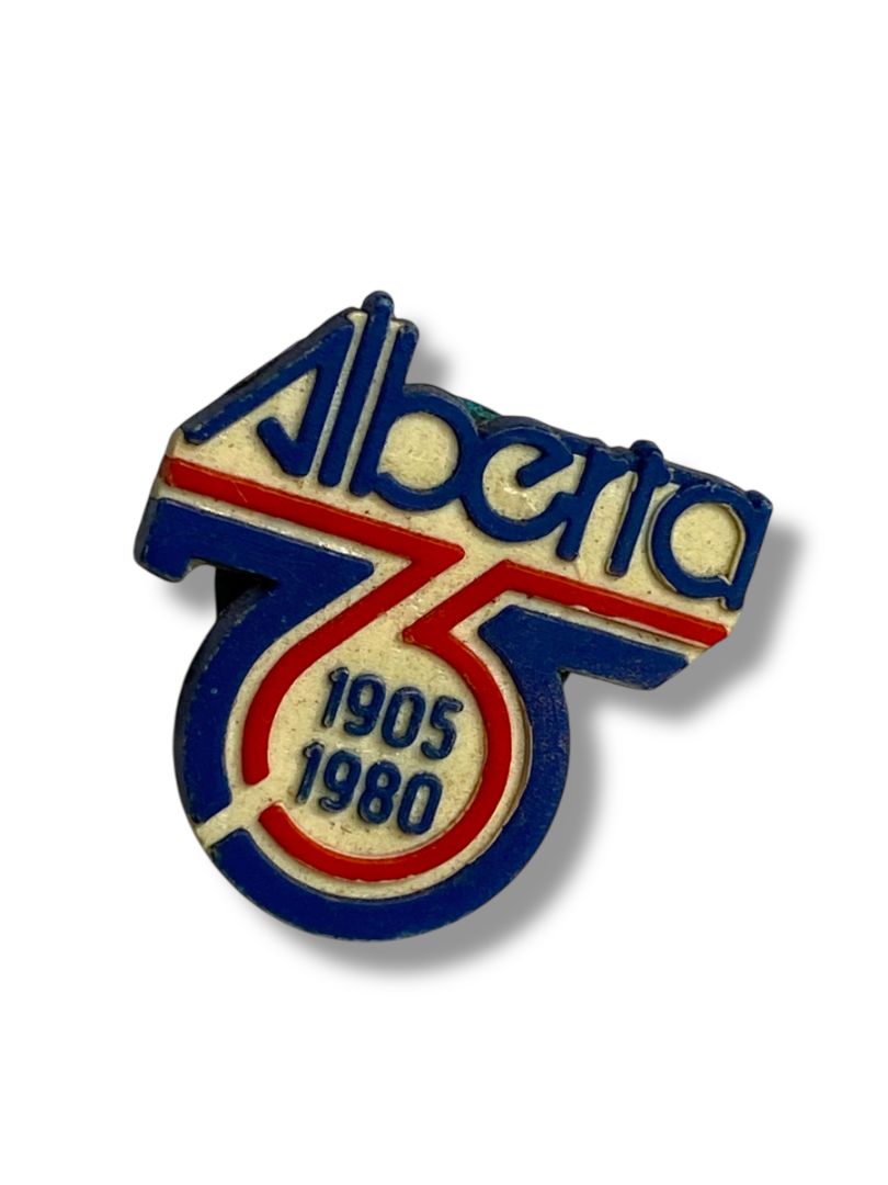Vintage 75th Anniversary Alberta Canada Lapel Pin Plastic .5"